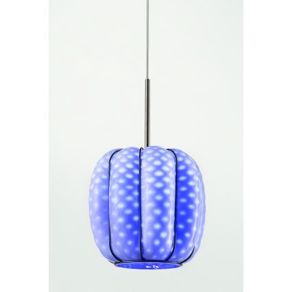 SIRU - Suspension filaire NEST 3xE27/60W/230V orange/bleu/vert Verre vénitien