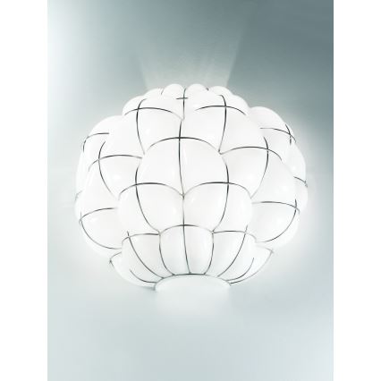 SIRU - Wandleuchte POUFF 1xE27/60W/230V glänzendes Chrom/weiß Venezianisches Glas