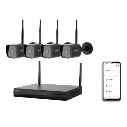 Sistema di videosorveglianza intelligente + 4x telecamere dotate di sensore 2K+, alimentazione 12V, IP65, Wi‑Fi Tuya