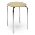 Sitzhocker CHICO 47x41 cm beige/glänzendes Chrom