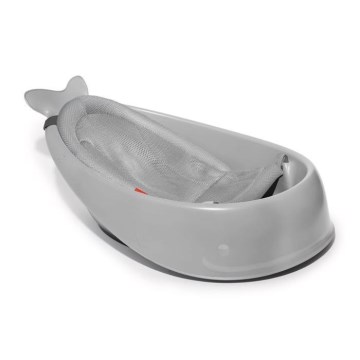 Skip Hop - Baignoire pour bébé avec coussin ergonomique MOBY 3 gris