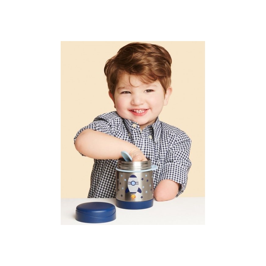 Skip Hop - Récipient alimentaire thermique avec cuillère/fourchette SPARK STYLE 325 ml fusée spatiale