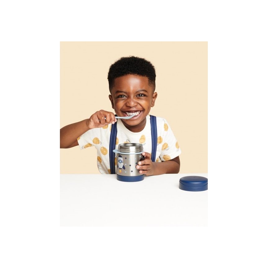 Skip Hop - Récipient alimentaire thermique avec cuillère/fourchette SPARK STYLE 325 ml fusée spatiale