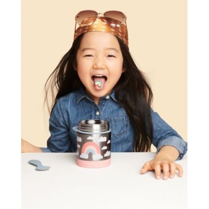 Skip Hop - Thermos alimentaire avec cuillère/fourchette SPARK STYLE 325 ml arc-en-ciel