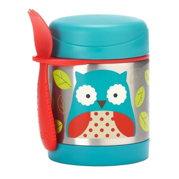 Skip Hop - Thermos alimentaire ZOO 325 ml avec cuillère/fourchette au motif hibou