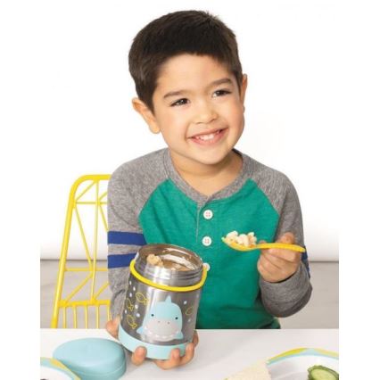 Skip Hop - Thermos per alimenti ZOO 325 ml con cucchiaio e forchetta, squalo