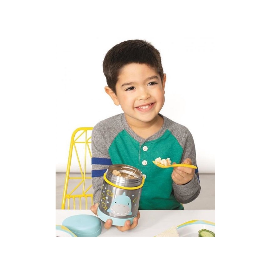 Skip Hop - Thermos per alimenti ZOO 325 ml con cucchiaio e forchetta, squalo