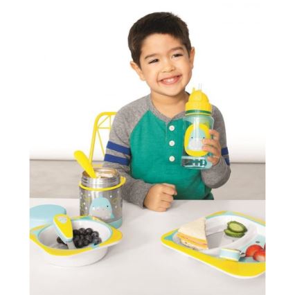 Skip Hop - Thermos per alimenti ZOO 325 ml con cucchiaio e forchetta, squalo