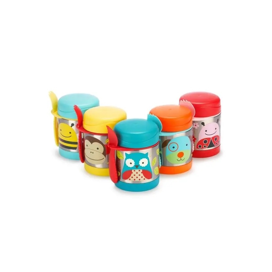 Skip Hop – Thermospeisebehälter mit Löffel/Gabel ZOO 325 ml Eule