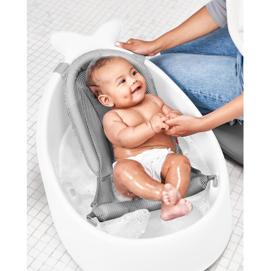 Skip Hop - Vaschetta per bambini con cuscino ergonomico MOBY 3 bianco