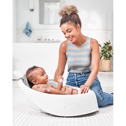 Skip Hop - Vaschetta per bambini con cuscino ergonomico MOBY 3 bianco