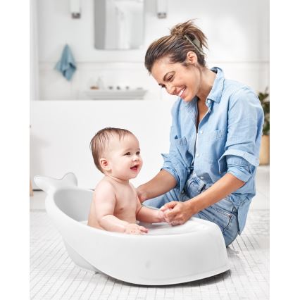 Skip Hop - Vaschetta per bambini con cuscino ergonomico MOBY 3 bianco