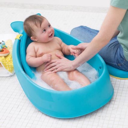 Skip Hop - Vaschetta per bambini con cuscino ergonomico MOBY 3 blu