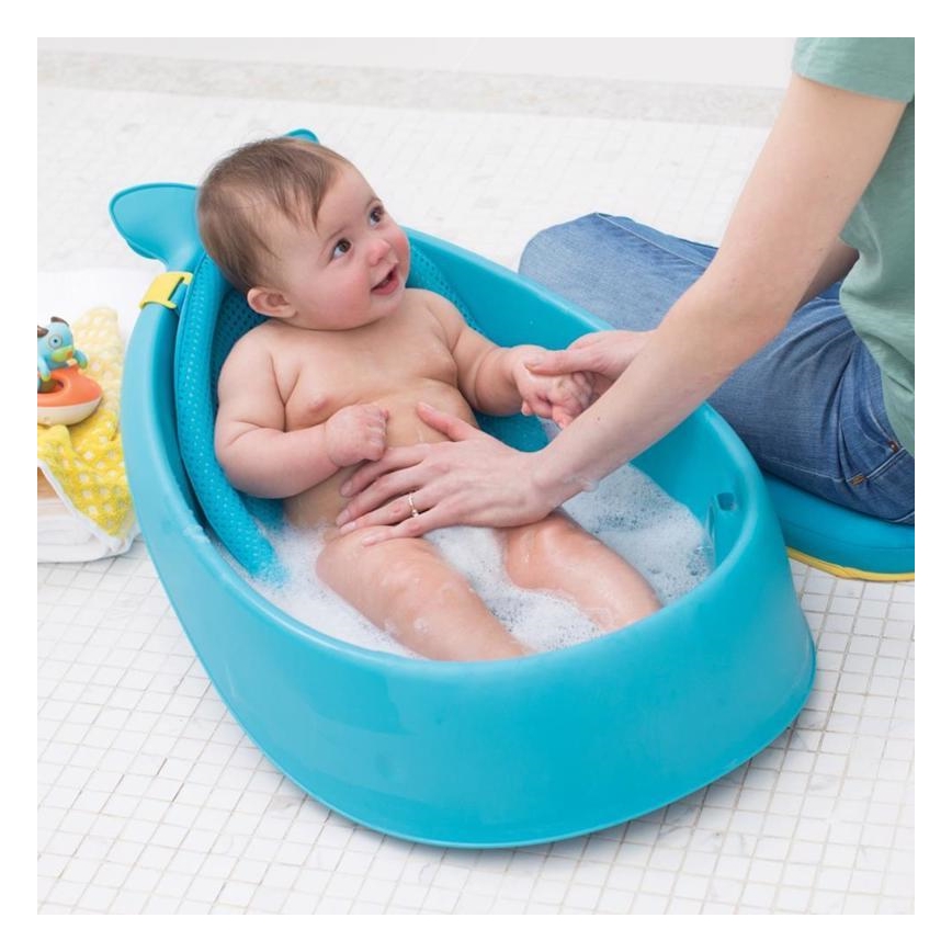Skip Hop - Vaschetta per bambini con cuscino ergonomico MOBY 3 blu