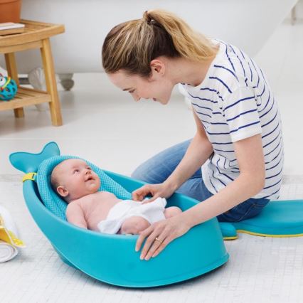 Skip Hop - Vaschetta per bambini con cuscino ergonomico MOBY 3 blu
