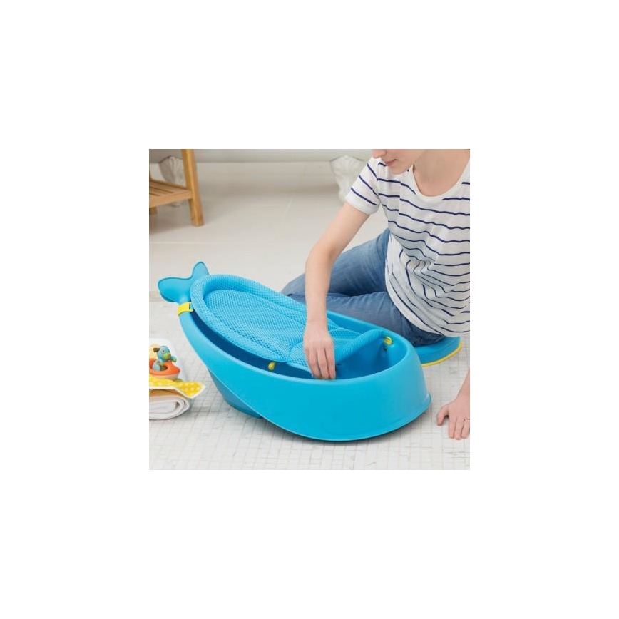 Skip Hop - Vaschetta per bambini con cuscino ergonomico MOBY 3 blu