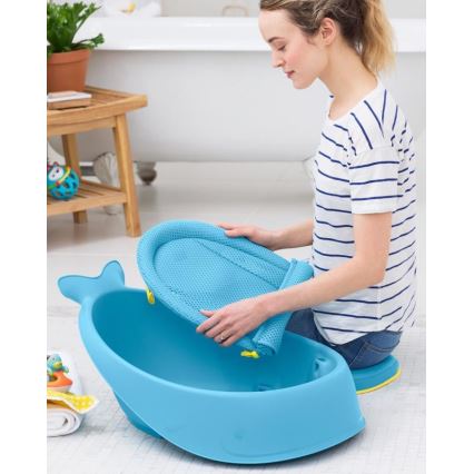 Skip Hop - Vaschetta per bambini con cuscino ergonomico MOBY 3 blu