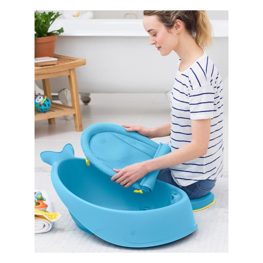 Skip Hop - Vaschetta per bambini con cuscino ergonomico MOBY 3 blu