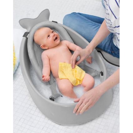Skip Hop - Vaschetta per bambini con cuscino ergonomico MOBY 3 grigio