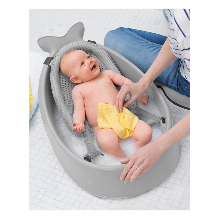 Skip Hop - Vaschetta per bambini con cuscino ergonomico MOBY 3 grigio