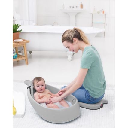 Skip Hop - Vaschetta per bambini con cuscino ergonomico MOBY 3 grigio