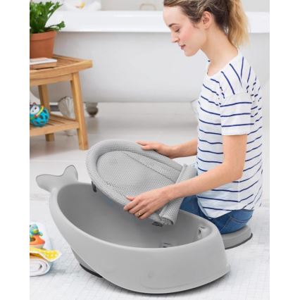 Skip Hop - Vaschetta per bambini con cuscino ergonomico MOBY 3 grigio