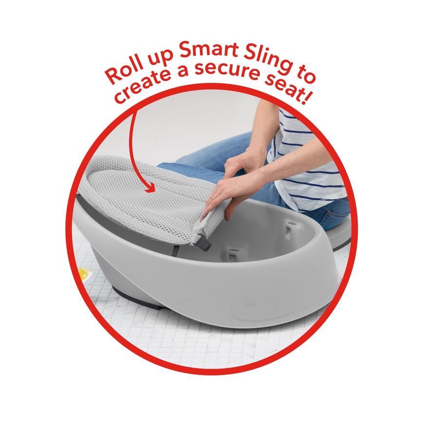Skip Hop - Vaschetta per bambini con cuscino ergonomico MOBY 3 grigio