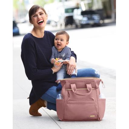 Skip Hop - Wickelrucksack für Kinderwagen MAINFRAME Dusty rose