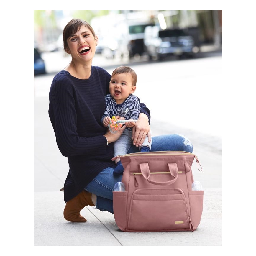 Skip Hop - Wickelrucksack für Kinderwagen MAINFRAME Dusty rose