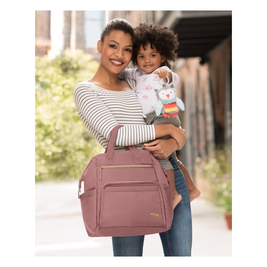 Skip Hop - Wickelrucksack für Kinderwagen MAINFRAME Dusty rose