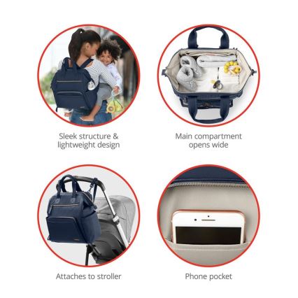 Skip Hop - Wickelrucksack für Kinderwagen MAINFRAME Midnight Navy