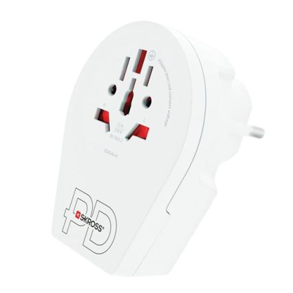 Adaptateur de voyage Europe USB C20PD pour voyageurs étrangers en République tchèque — USB‑C 20W, prise type E/F
