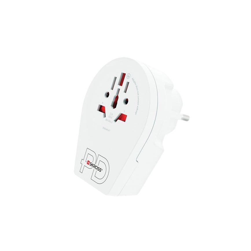 Adattatore da viaggio Europe USB C20PD per stranieri in Repubblica Ceca, USB-C 20W tipo E/F