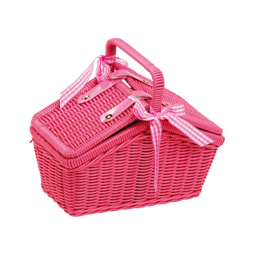 Small Foot - Cestino da picnic con stoviglie rosa