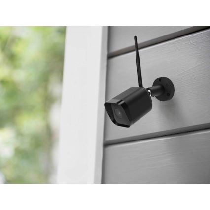 Smart-Außenkamera mit Full HD 1080p-Sensor, 12V, IP65, Wi-Fi, Tuya, schwarz