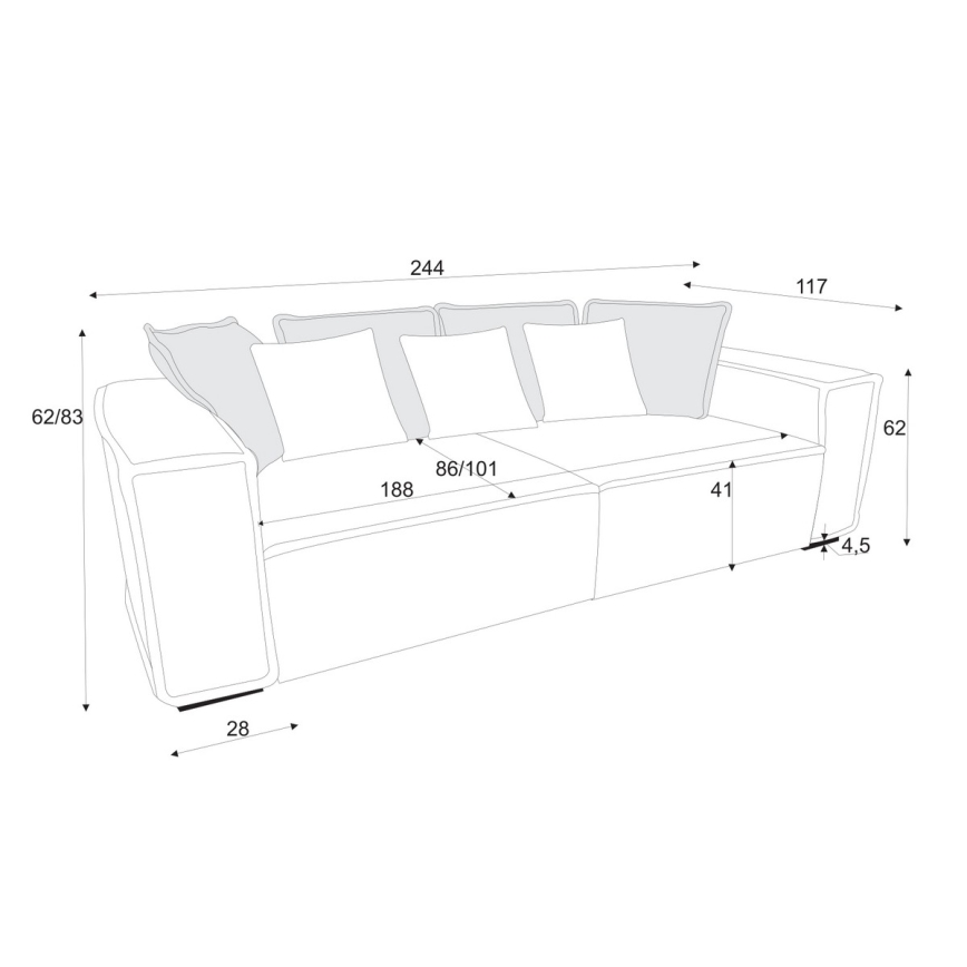 Sofa BOLZANO gelb/braun