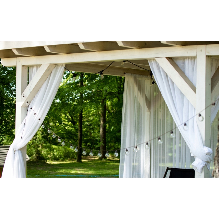 Solar-LED-Dekolichterkette 30 LEDs / 8 Funktionen 500 mAh 10,6 m IP67 warmweiß