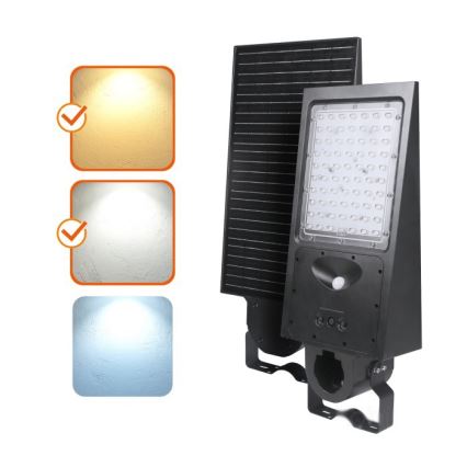 Dimmbare LED-Solar-Straßenleuchte mit Sensor STREET LED/30W/9,6V 3000/4000K 6000 mAh IP65 + Fernbedienung
