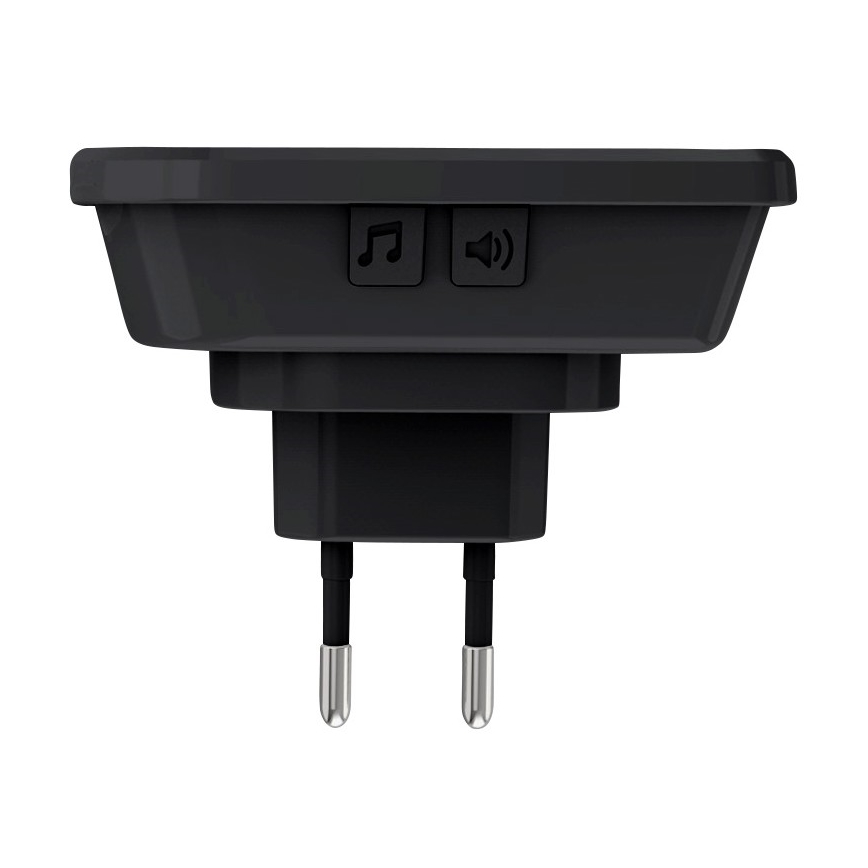Sonnette sur prise sans fil 230V IP56 noire