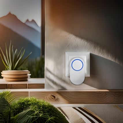 Campanello wireless con spina integrata 230V/1xCR2032 IP56 bianco
