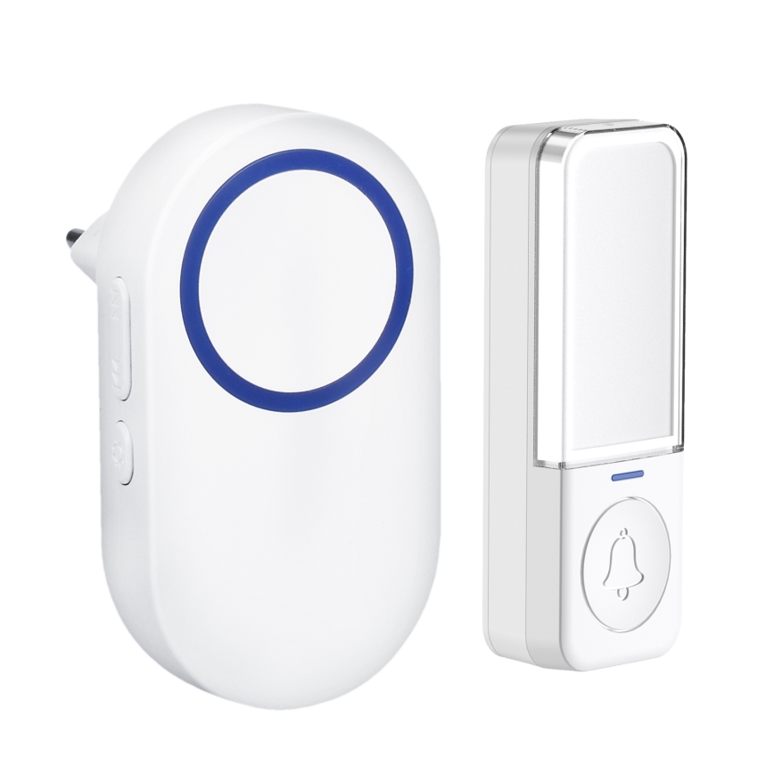 Sonnette sans fil à brancher 230V/1xCR2032 IP56 blanc