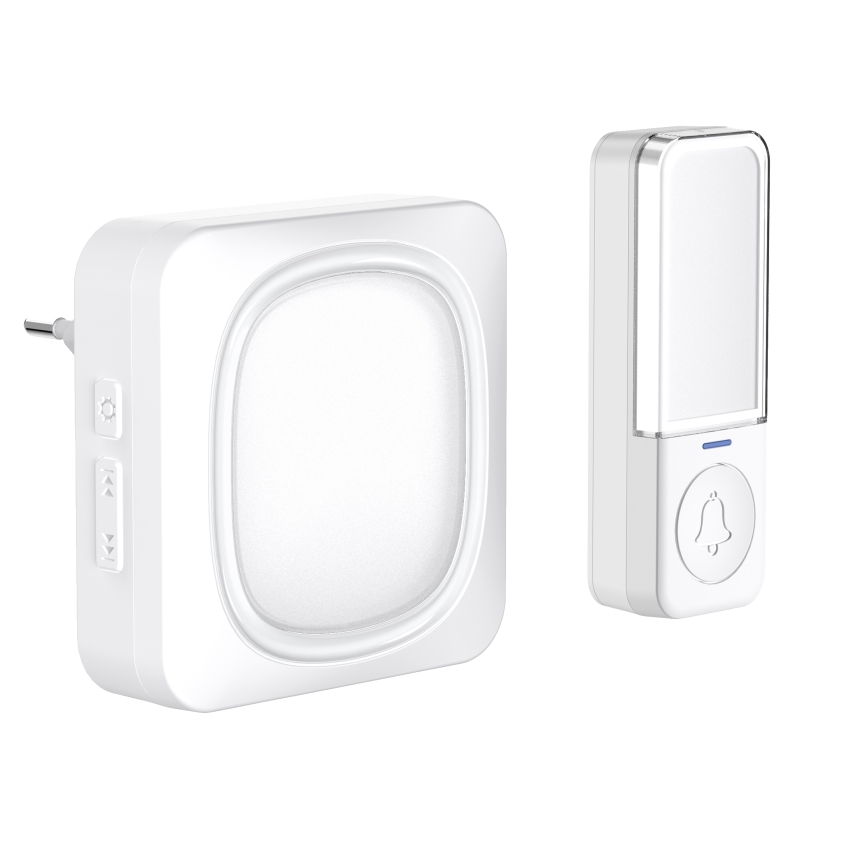 Campanello wireless con illuminazione a LED 230V IP56 bianco