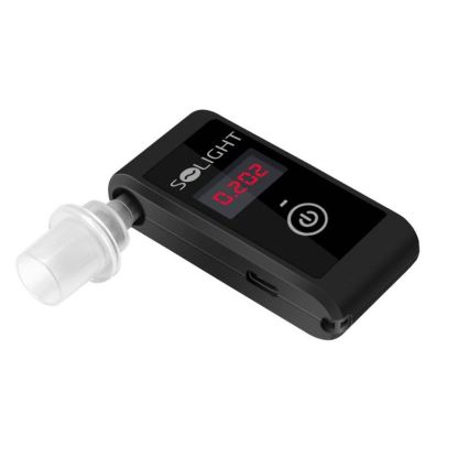 Wiederaufladbarer Mini-Alkoholtester mit Fuel-Cell-Sensor, 0,0 - 5,0‰ (BAK), Empfindlichkeit 0,08‰, 5V