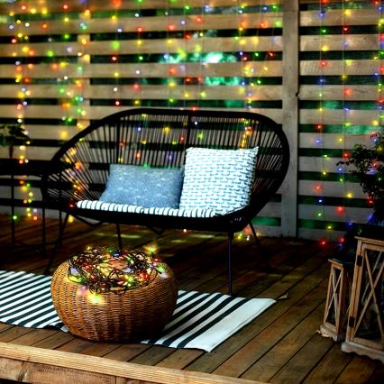 Guirlande lumineuse LED d'extérieur 100 LED, 8 fonctions, IP44, 13 m, multicolore