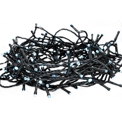 LED-Außen-Lichterkette, 100 LEDs, 8 Funktionen, 13 m, IP44, kaltweiß