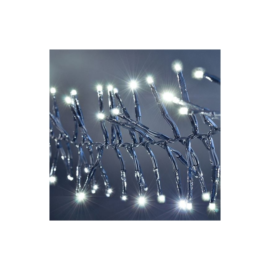 Guirlande de noël 576xLED/8 fonctions 8m IP44 blanc froid + Télécommande