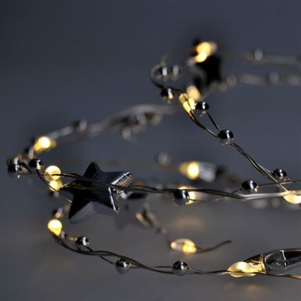 LED Weihnachtskette 1 m 20xLED/2xAA