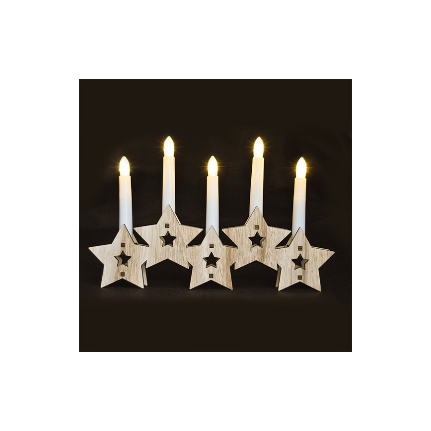 LED Candelabro natalizio 5xLED/2xAA