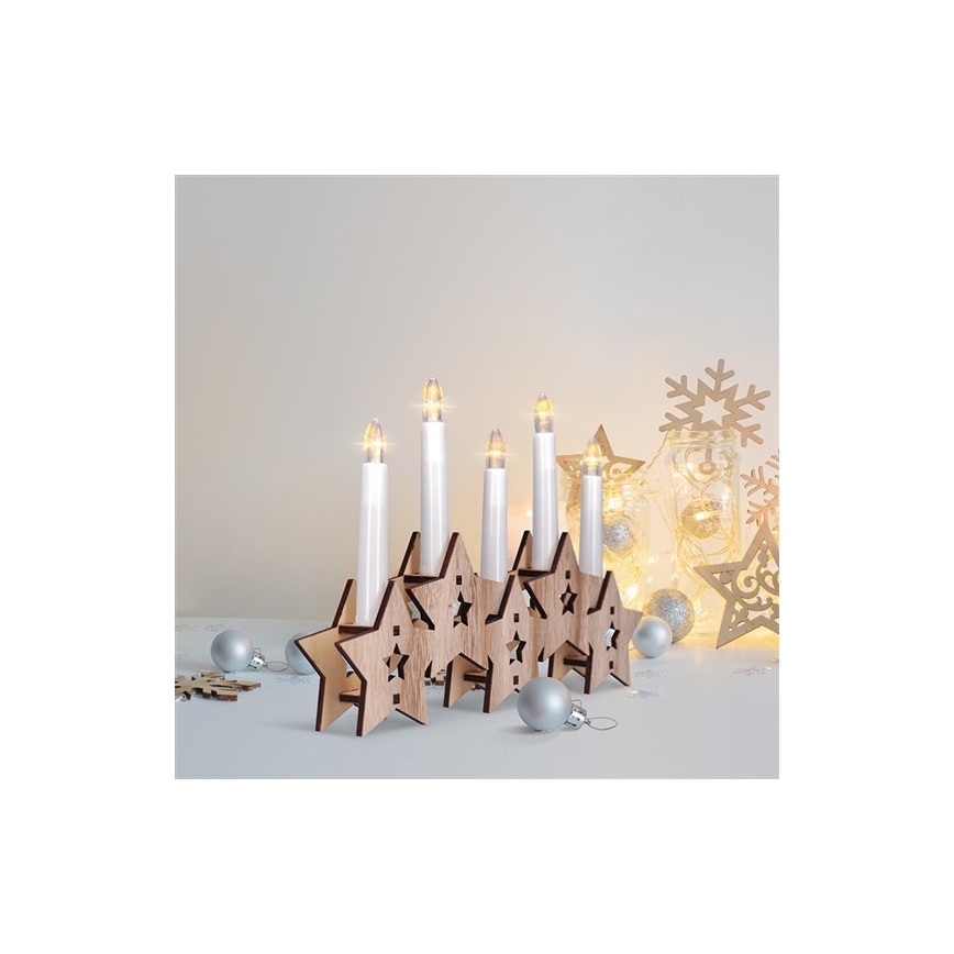 LED Candelabro natalizio 5xLED/2xAA