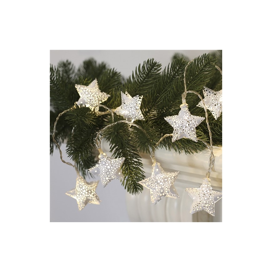 Catena di Natale LED 10xLED/2xAA 2m bianco caldo